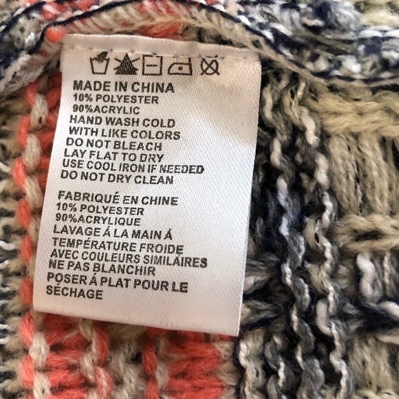 Paper Crane Knit Long Cardigan Duster Multicolor Fringe Open Front Medium - Picture 6 of 16